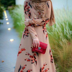 Full length floral Cherry Dress